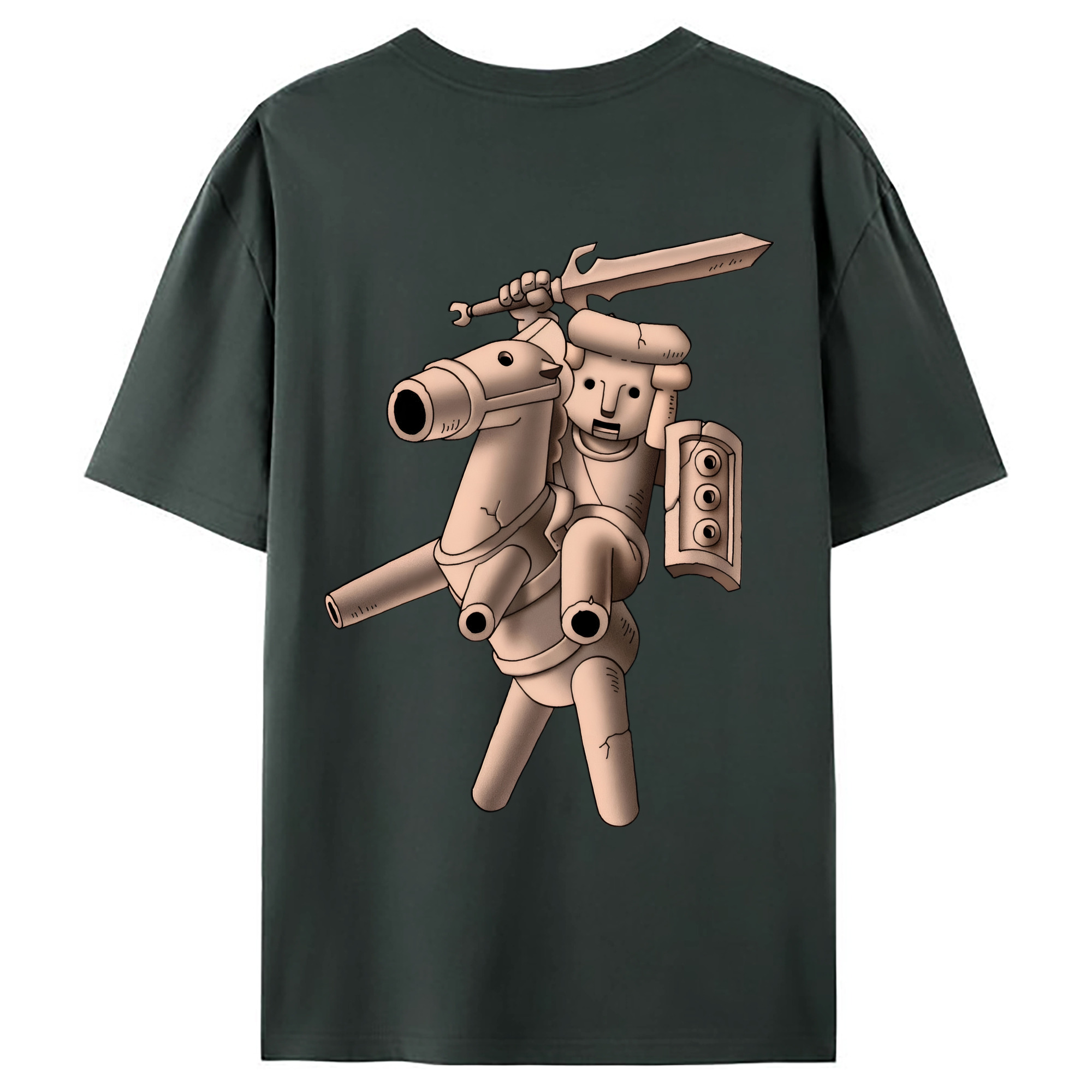 （画像用） ドラゴンクエスト Doragon Kuesuto Dragon Quest 綿100％ メンズ半袖Tシャツ（バックプリント） 通気性